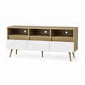 TV-Schrank MDF-Holz mit Weißen Fronten und offenen Fächern