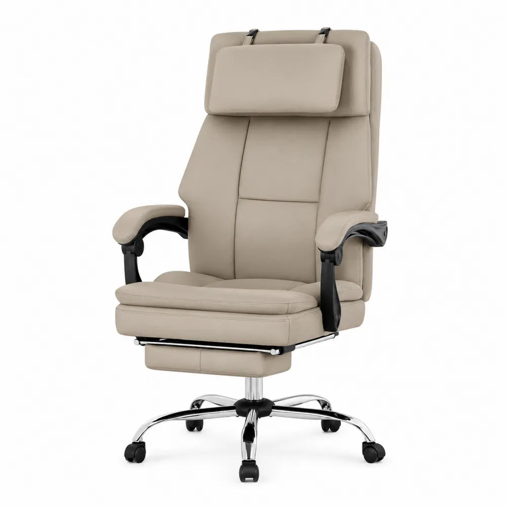 Bürostuhl Verstellbar Beige PU-Leder