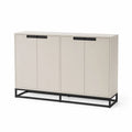 Beiges Sideboard aus MDF und Metall 120x40x85cm