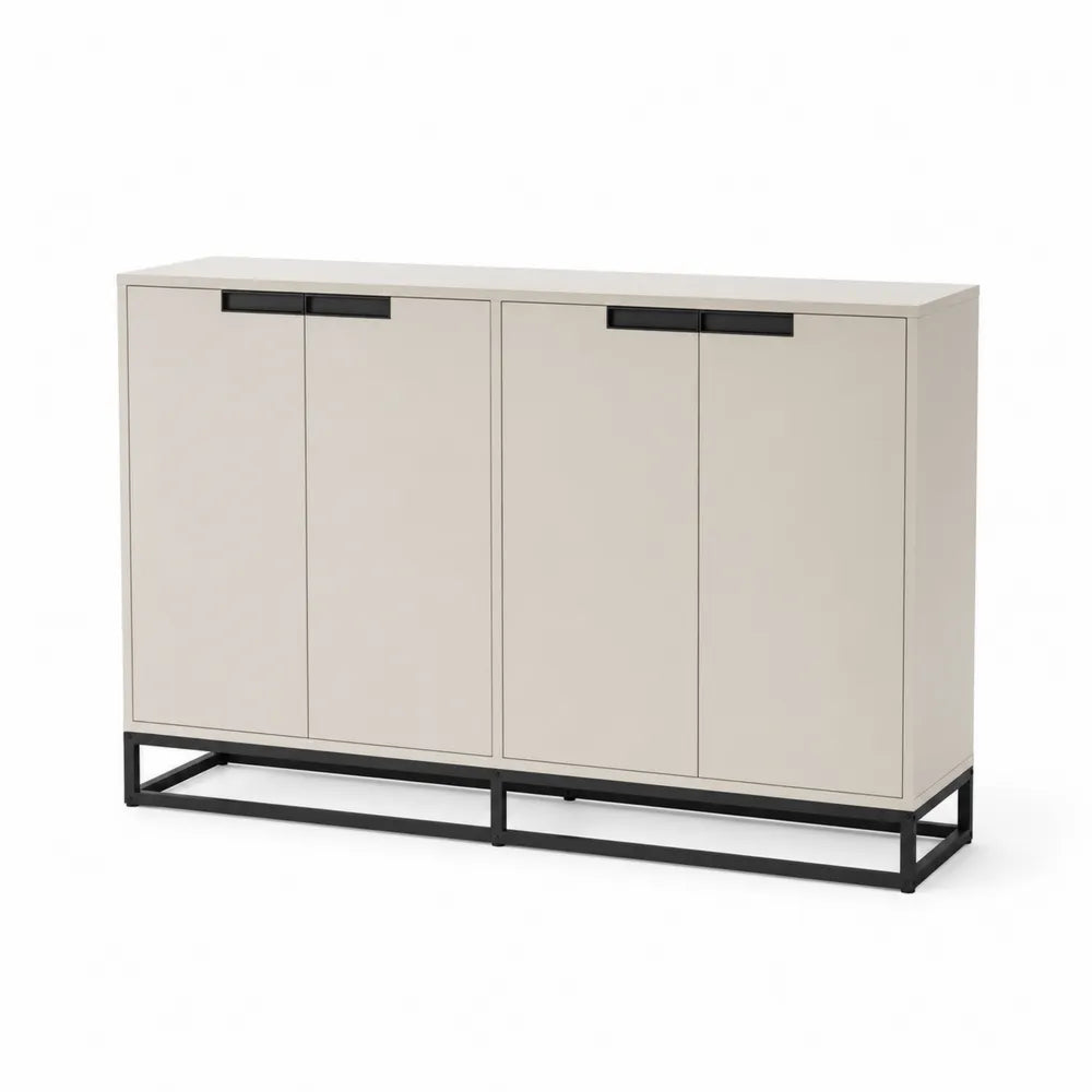 Beiges Sideboard aus MDF und Metall 120x40x85cm