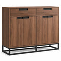 Sideboard aus Walnussfurnier mit Metallgestell 120x40x90 cm