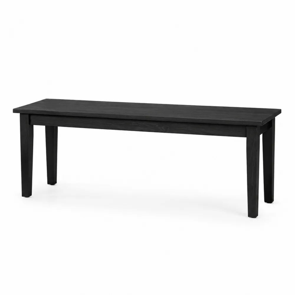 Bank rechteckig Massivholz Schwarz 120x35x45 cm