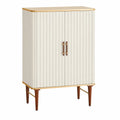Sideboard Cremefarben Holzwerkstoff mit Metallbeinen