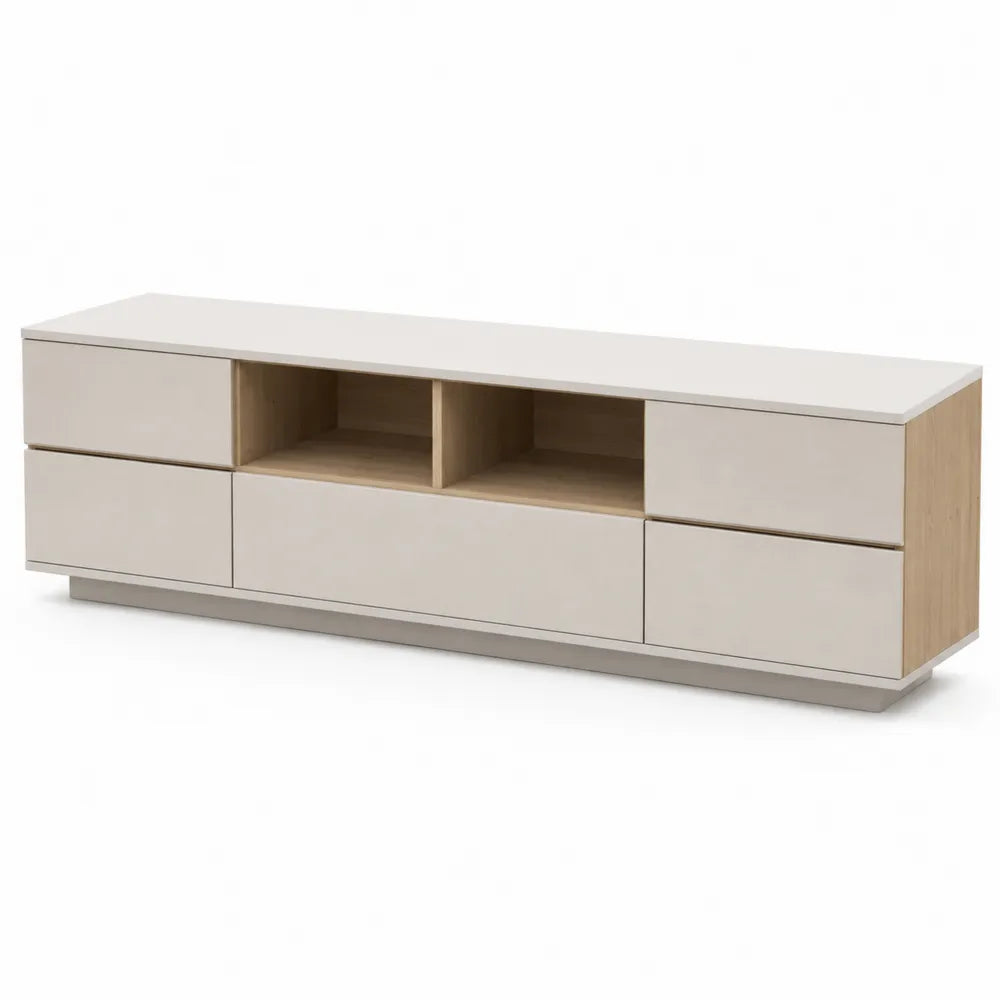 TV-Lowboard Rechteckig MDF Mattweiß 180x40x50 cm